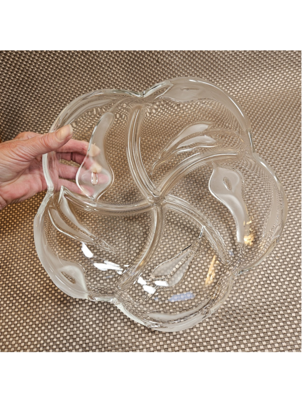 Vtg Mikasa Calla Lily Serving Dish Tray 5 Section Serving Swirl Clear Frost 11½" - Picture 2 of 4